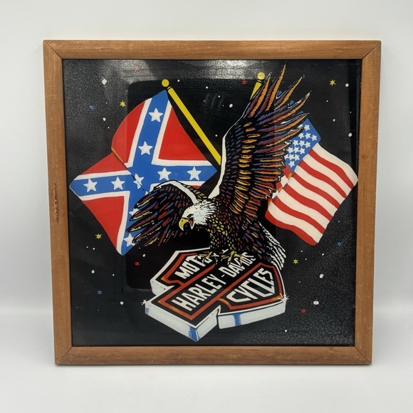 Vintage Harley Davidson Eagle Motorcycle Glass Carnival Prize‎ Advertising